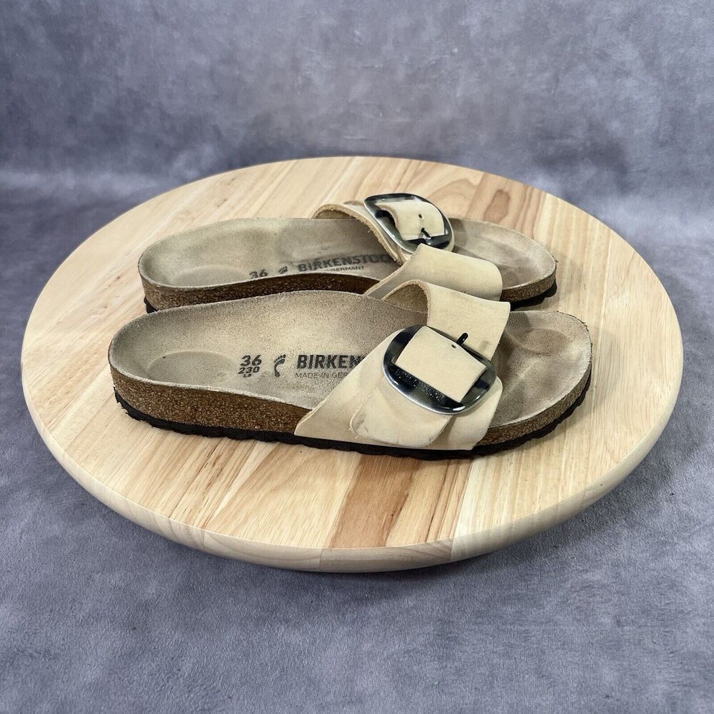 Birkenstock Madrid Big Buckle Womens EU 36 Slides Slip On Nubuck Sandals Shoes